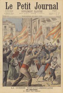 A guerra hispano-americana: um regimento espanhol partindo para a guerra